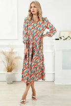 Abstract Geometric High Waist Dress - Fashionfitz