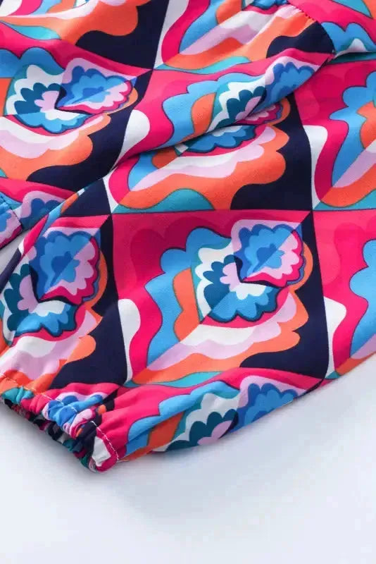 Abstract Geometric High Waist Dress - Fashionfitz