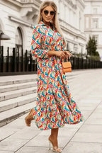 Abstract Geometric High Waist Dress - Fashionfitz