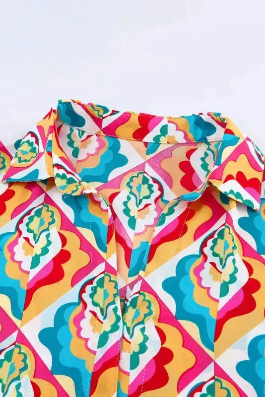 Abstract Geometric High Waist Dress - Fashionfitz