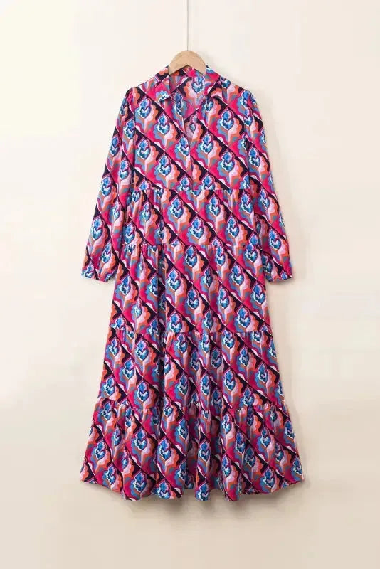 Abstract Geometric High Waist Dress - Fashionfitz
