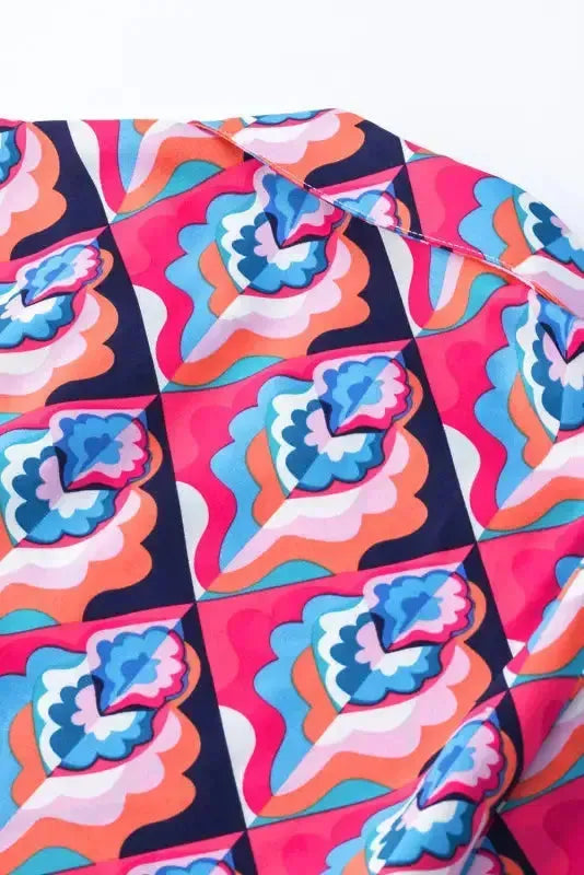 Abstract Geometric High Waist Dress - Fashionfitz