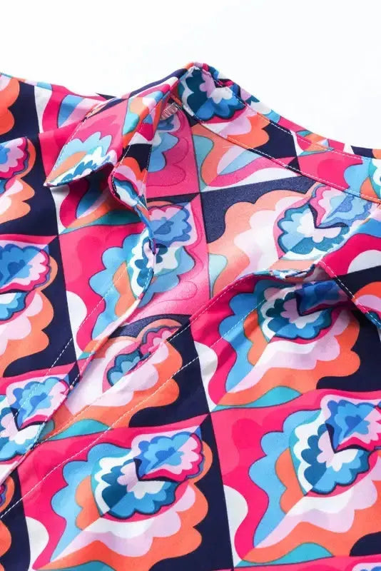 Abstract Geometric High Waist Dress - Fashionfitz