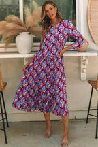 Abstract Geometric High Waist Dress - Fashionfitz