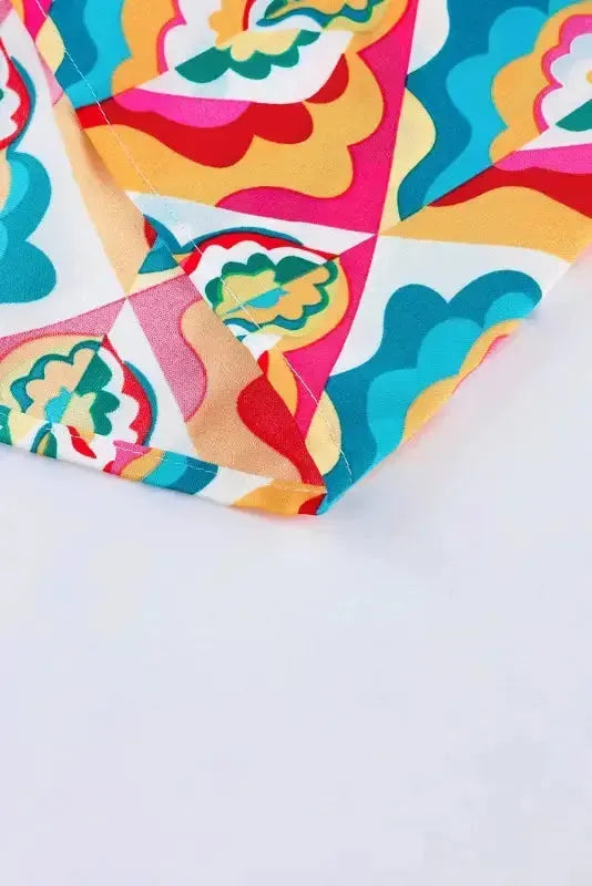 Abstract Geometric High Waist Dress - Fashionfitz