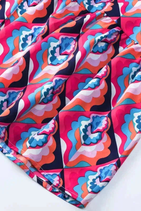 Abstract Geometric High Waist Dress - Fashionfitz