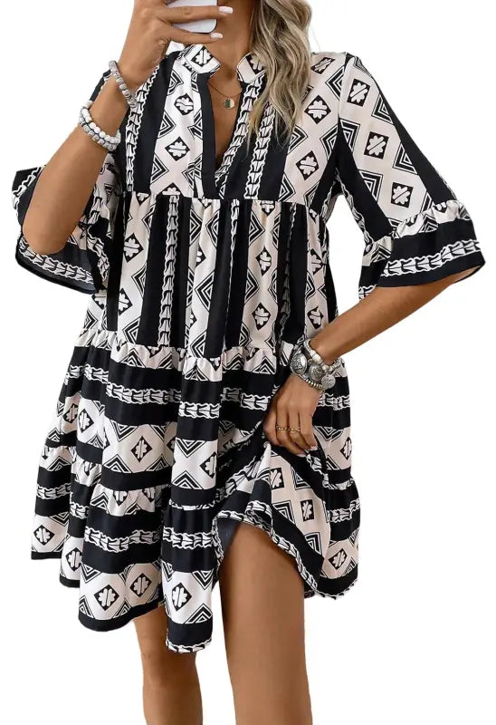 Geometrix cascade ruffled dress | boho dresses | fashionfitz