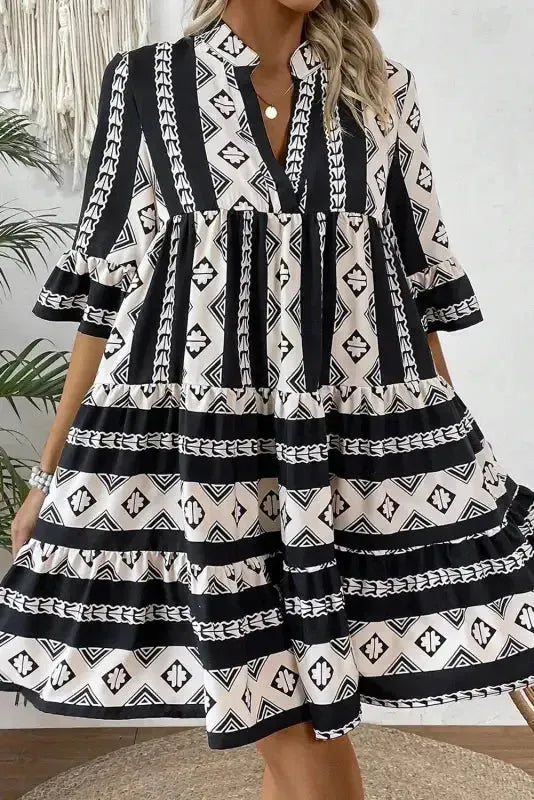 Geometrix Cascade Ruffled Dress - Fashionfitz