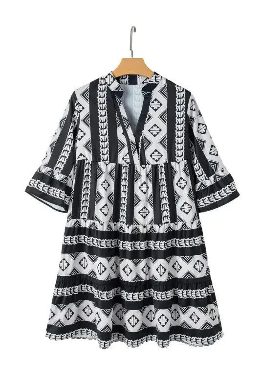Geometrix Cascade Ruffled Dress - Fashionfitz