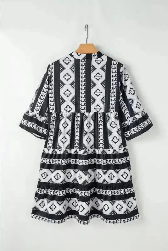 Geometrix Cascade Ruffled Dress - Fashionfitz