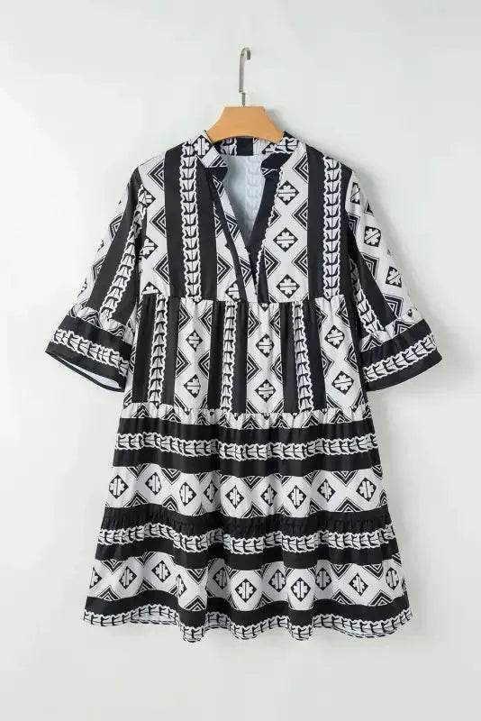 Geometrix Cascade Ruffled Dress - Fashionfitz