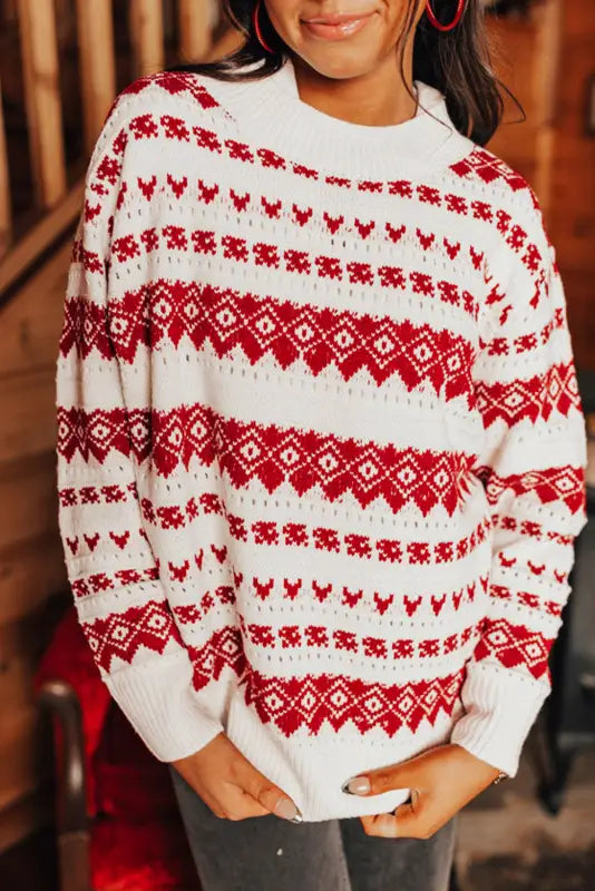 Geowest crew sweater - embrace cozy western elegance