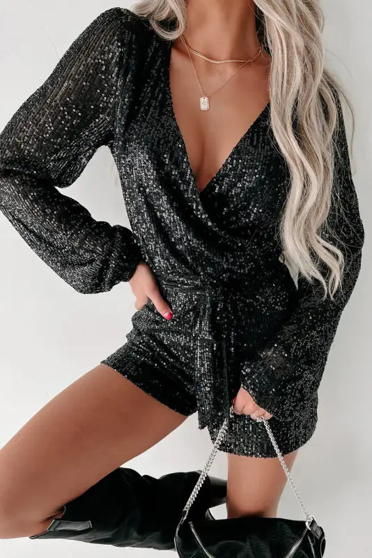 Glamour night sequined romper | elegant evening wear | fashionfitz