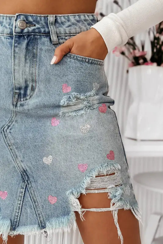 Glimmer love denim skirt