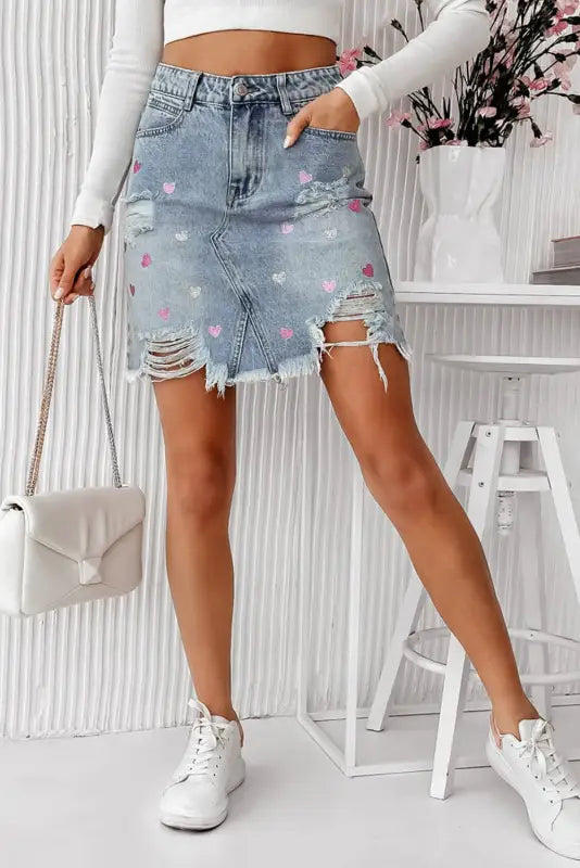 Glimmer love denim skirt