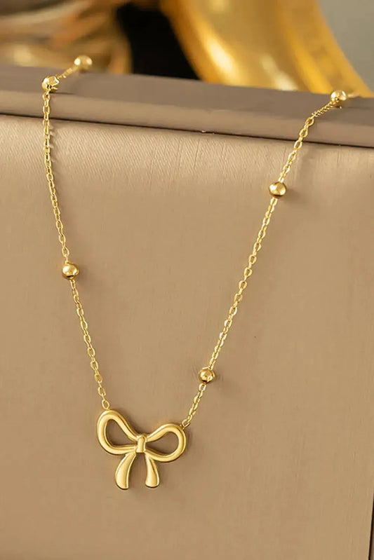 Gold Bowknot Pendant Choker Necklace - Fashionfitz
