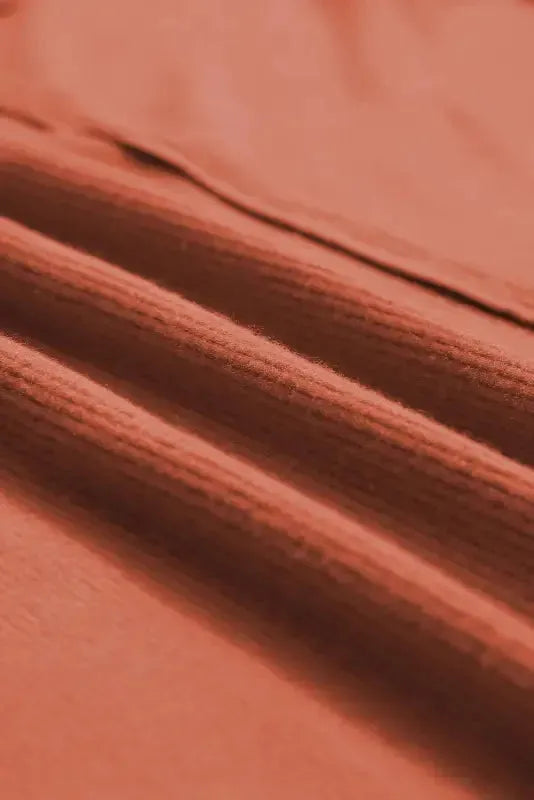 Gold Flame Plus Size Exposed Seam V Neck Long Sleeve Top - Fashionfitz