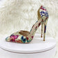 Gold hollow high heels stiletto shoes - pumps