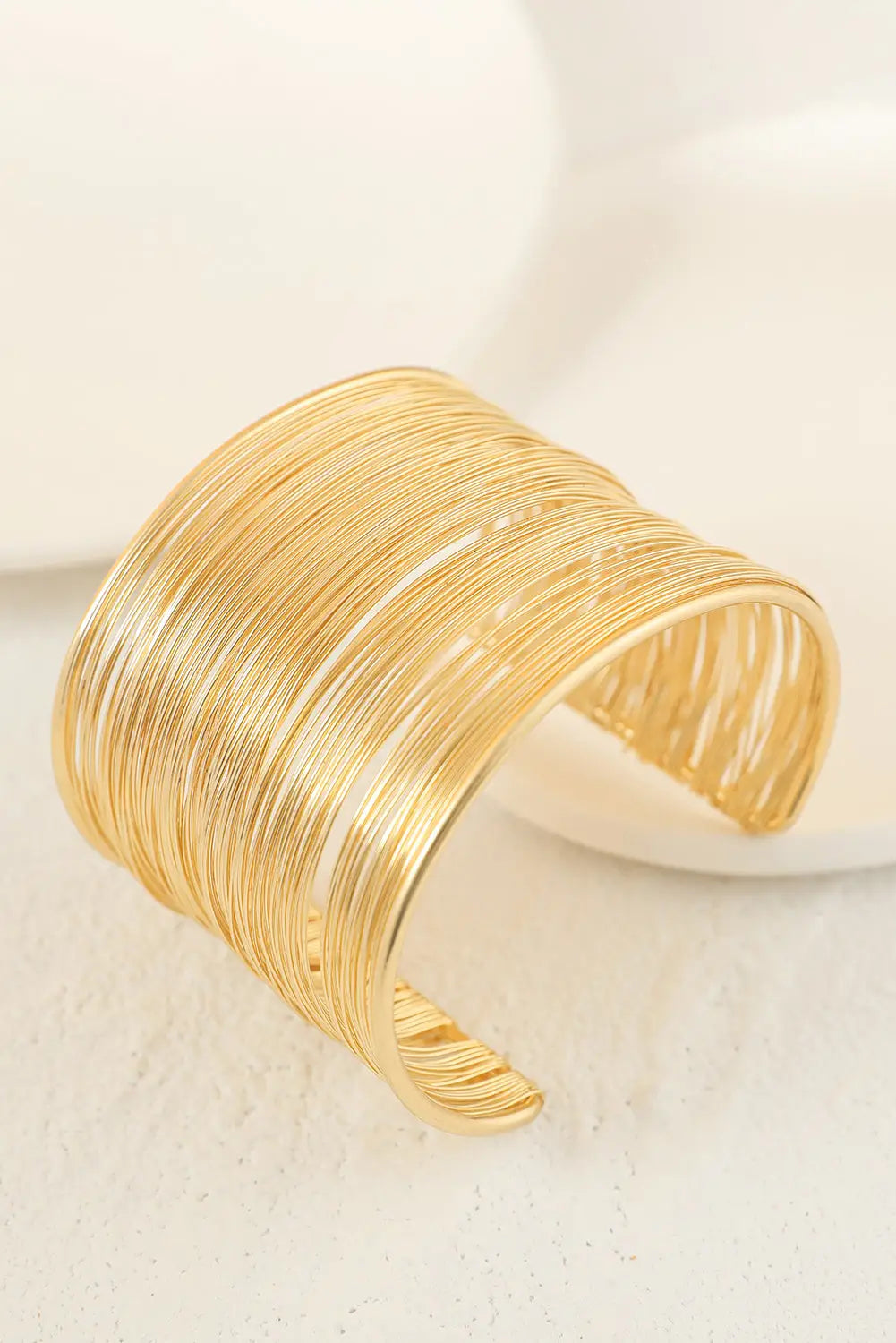 Gold luxury heavy metal high quality open wire bracelet - one size / alloy - accessories