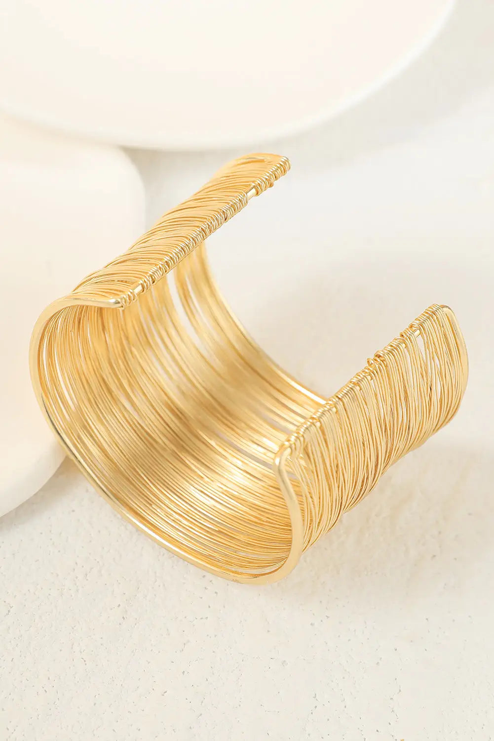 Gold luxury heavy metal high quality open wire bracelet - one size / alloy - accessories