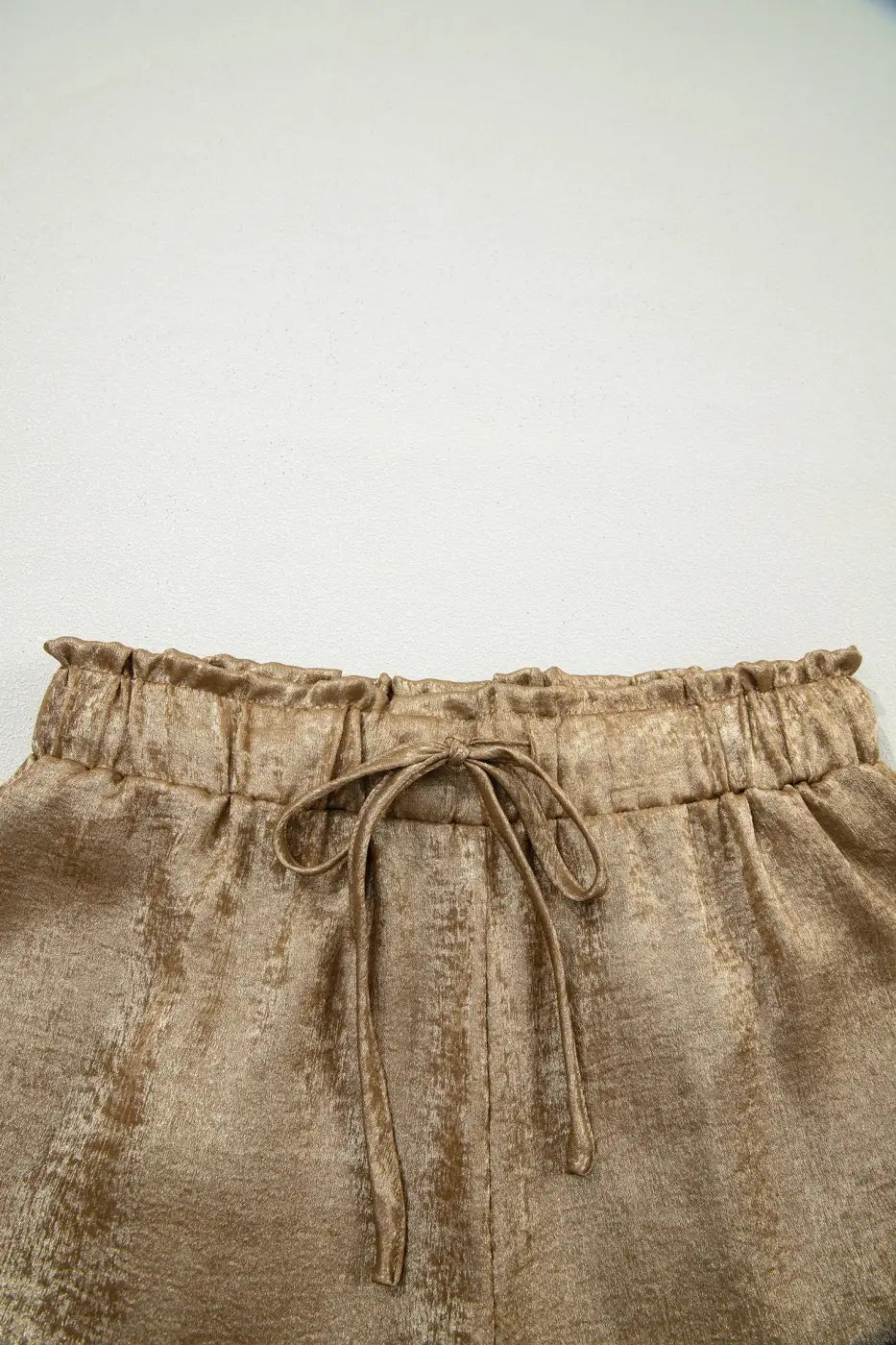 Gold metallic shorts women | high waist summer casual