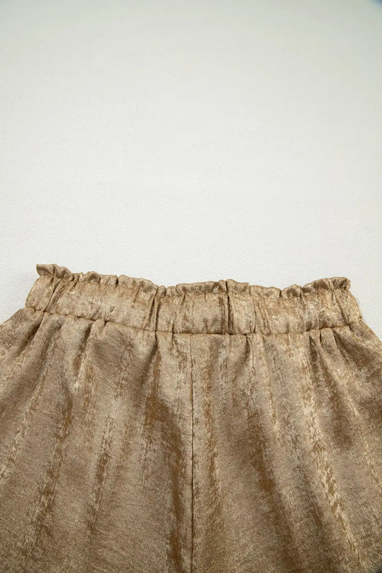Gold metallic shorts women | high waist summer casual