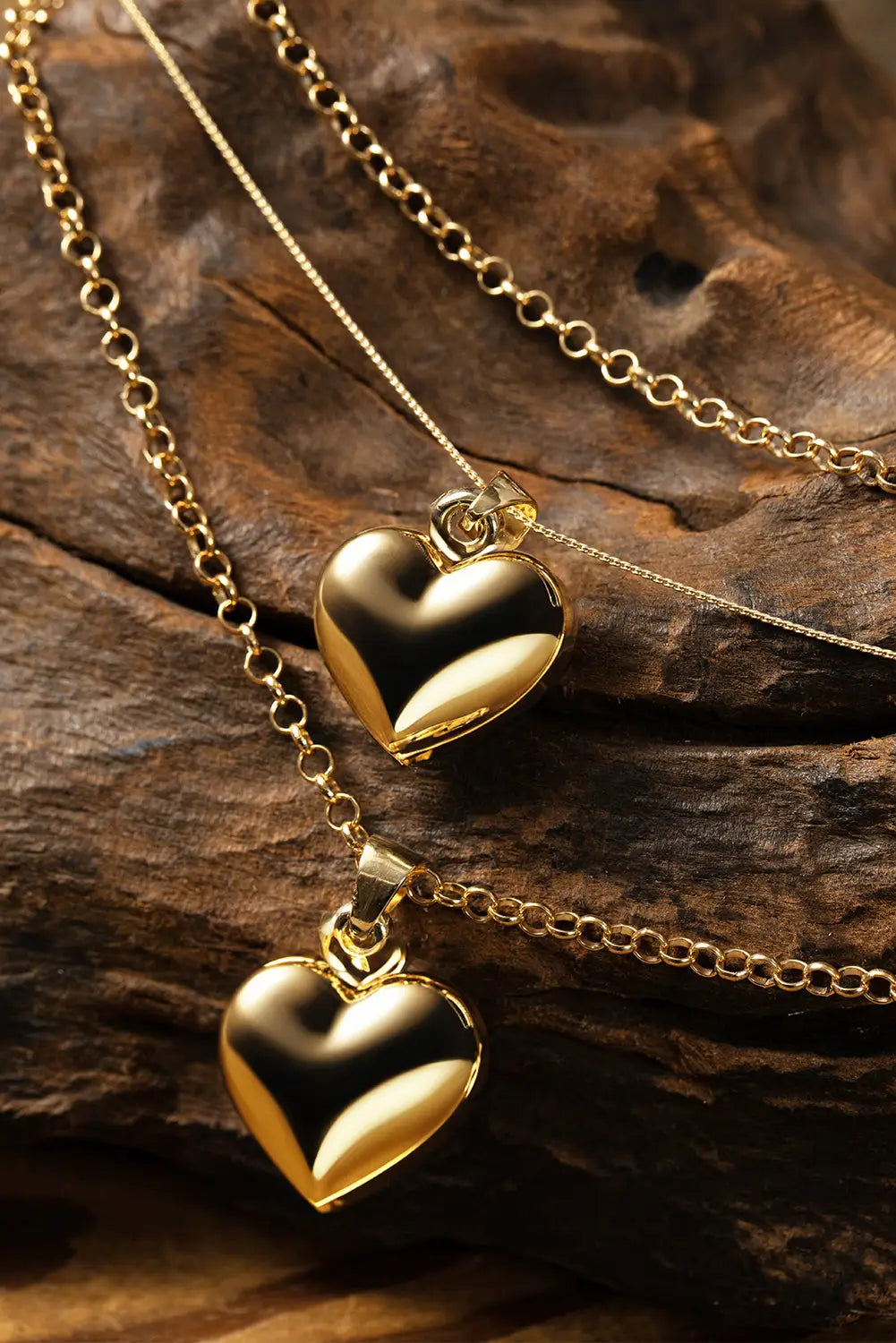 Gold multilayer heart shape pendant valentine necklace - one size / alloy - necklaces