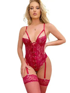 Gone With The Wind Teddy Garter Lingerie Set - Fashionfitz