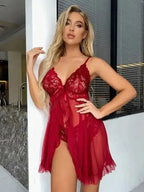 Good Evening Lace Mesh Babydolls Lingerie - Fashionfitz