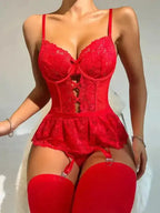 Good Wife 3-Pieces Lace Corset Garter - Fashionfitz