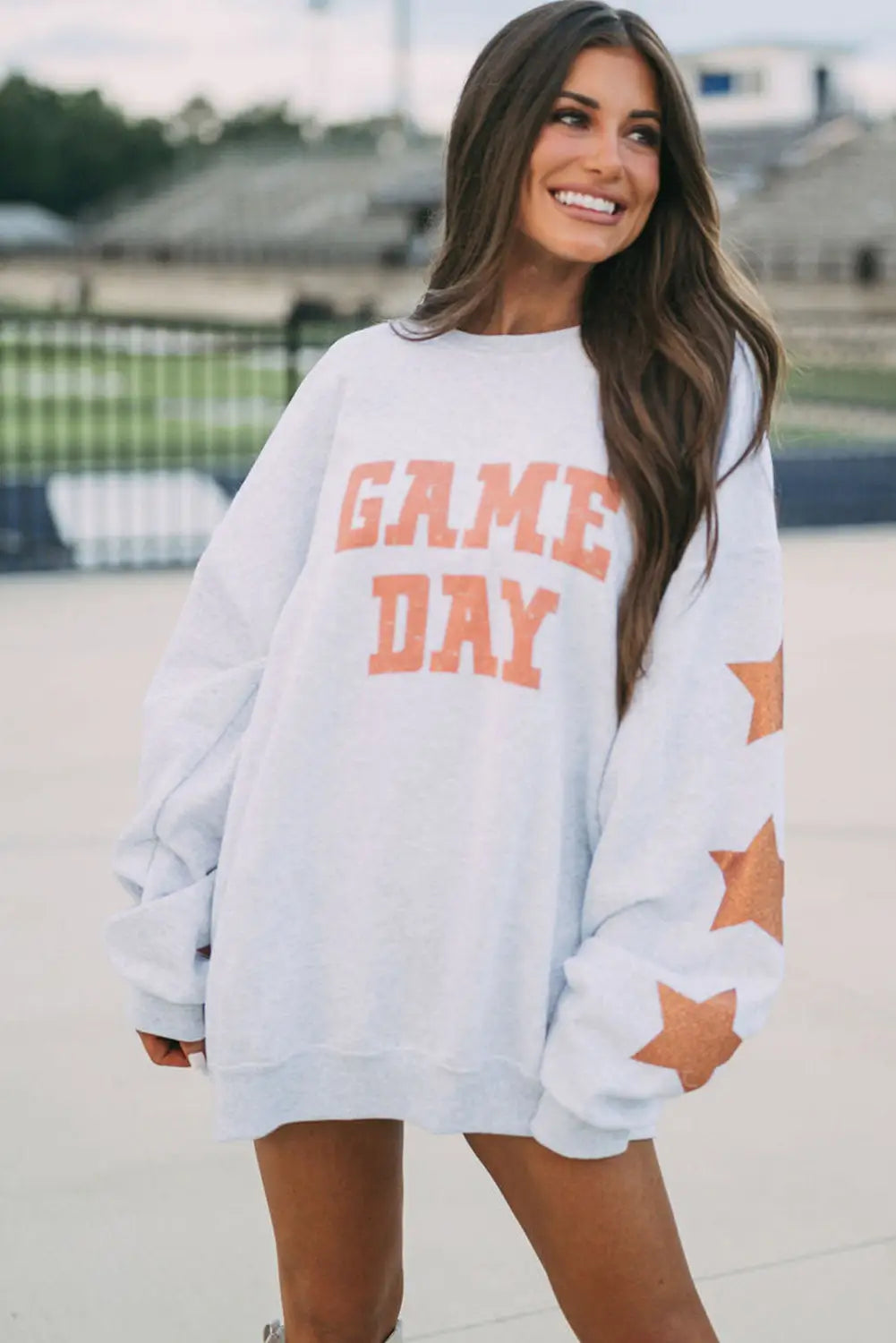 Grapefruit orange game day graphic sweatshirt - sweatshits & hoodies