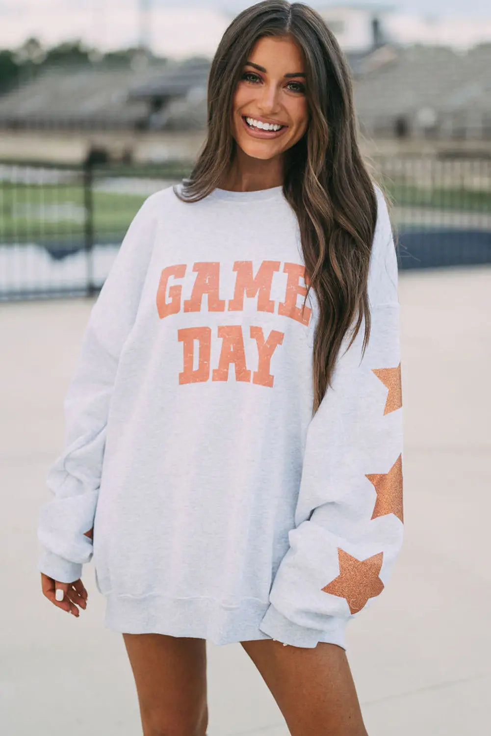 Grapefruit orange game day graphic sweatshirt - sweatshits & hoodies