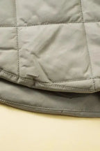 Grass Green Quilted Long Vest Jacket with Pockets - Fashionfitz