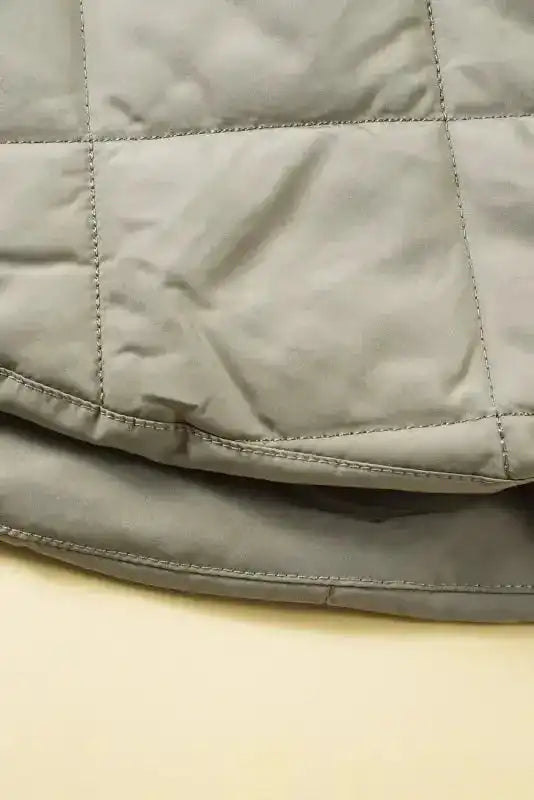 Grass Green Quilted Long Vest Jacket with Pockets - Fashionfitz