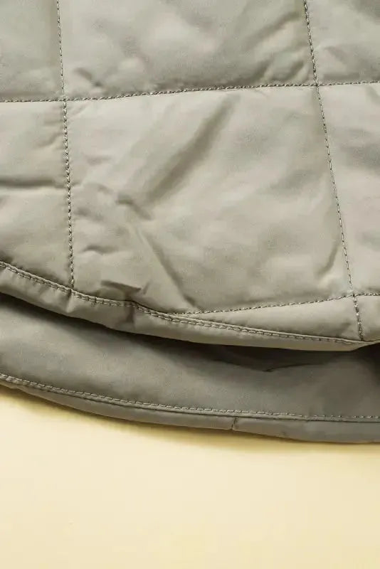 Grass Green Quilted Long Vest Jacket with Pockets - Fashionfitz