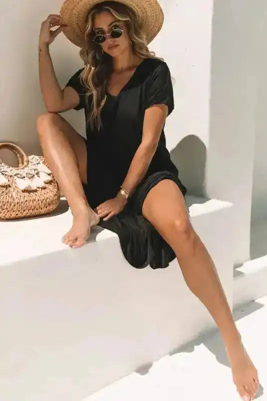 Grass Green Splits Maxi T-shirt Dress - Fashionfitz