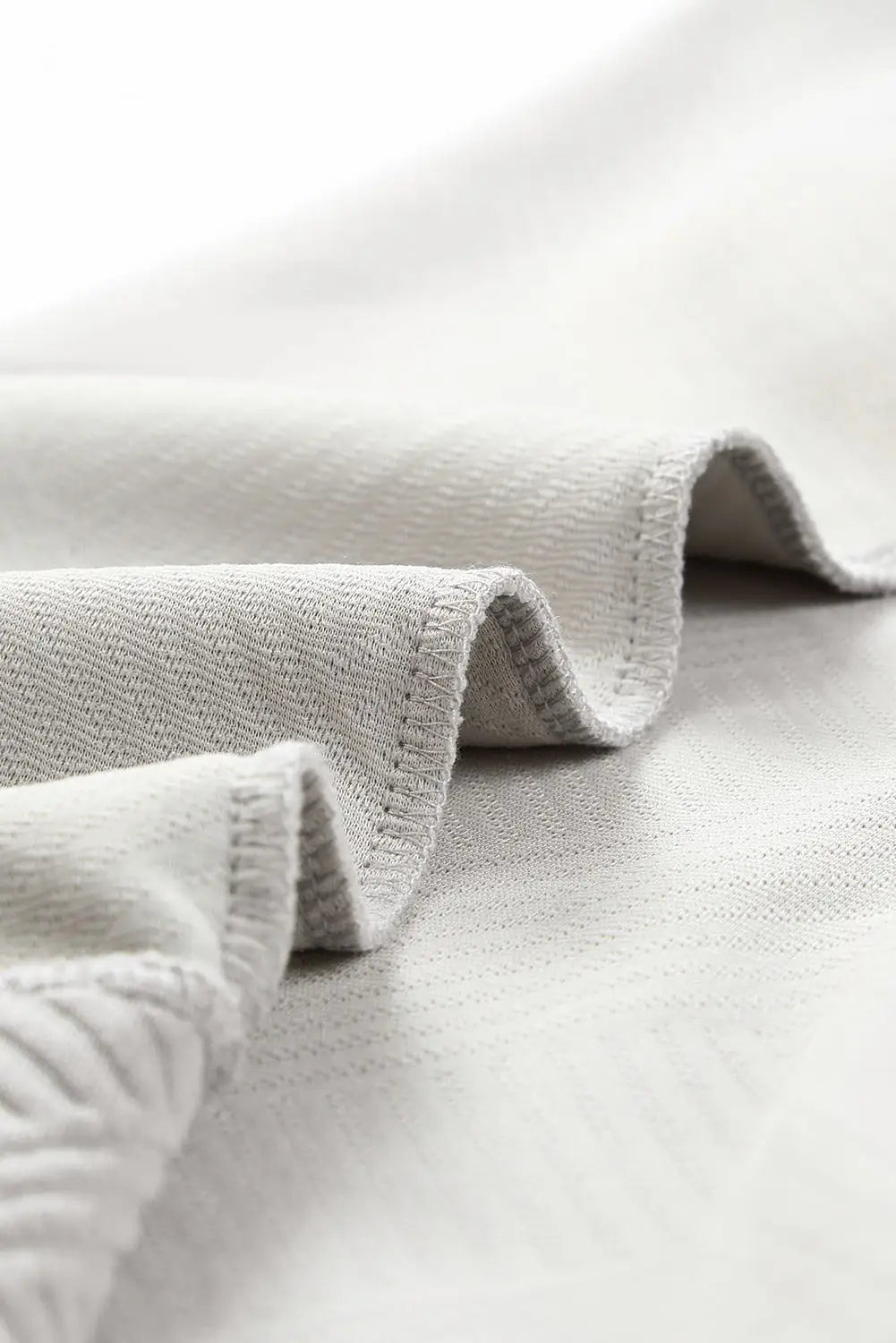 Gray 2pcs solid textured drawstring shorts set - loungewear