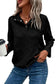 High neck black textured long-sleeve pullover with button collar - relax relax sweatshirt