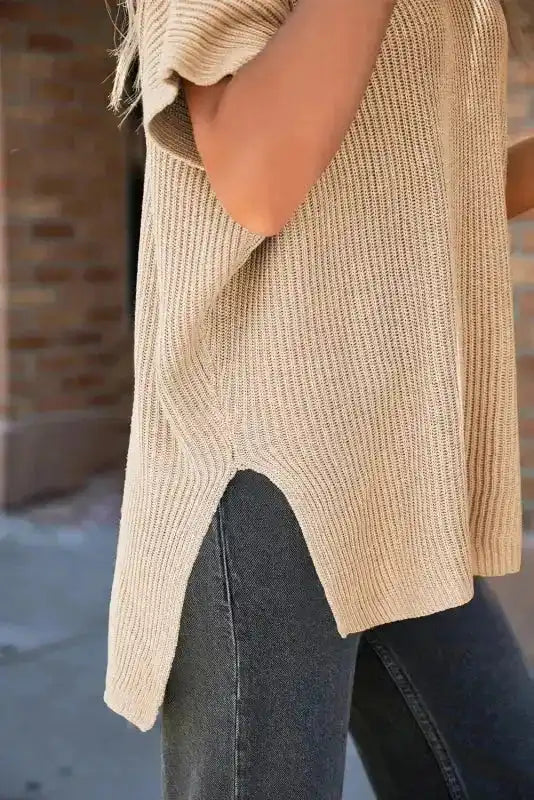 Gray Asymmetric Oversized Sweater - Fashionfitz