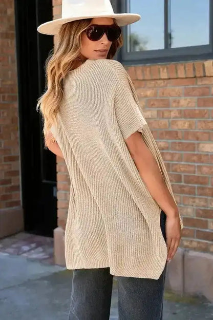 Gray Asymmetric Oversized Sweater - Fashionfitz