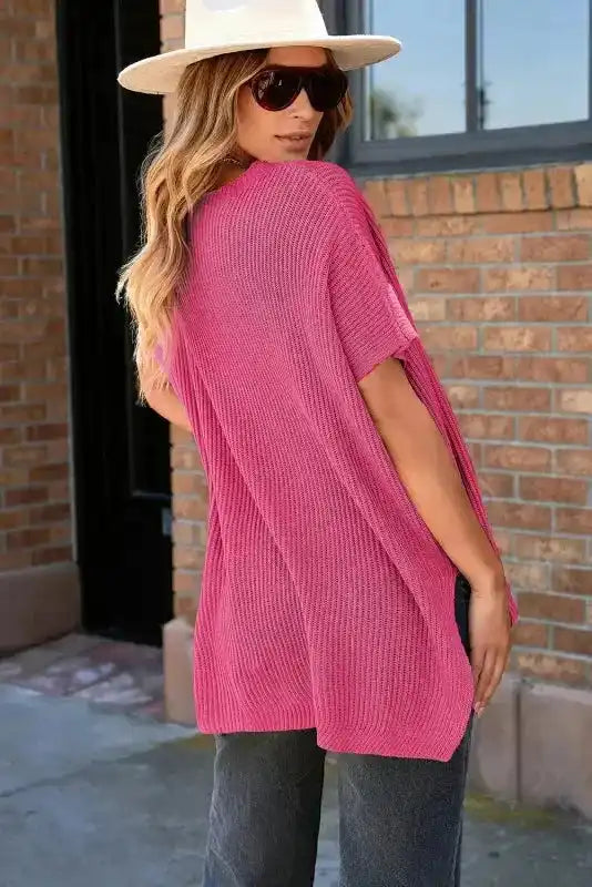 Gray Asymmetric Oversized Sweater - Fashionfitz