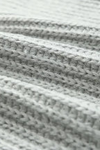 Gray Buttoned Drop Shoulder Oversized Sweater - Fashionfitz