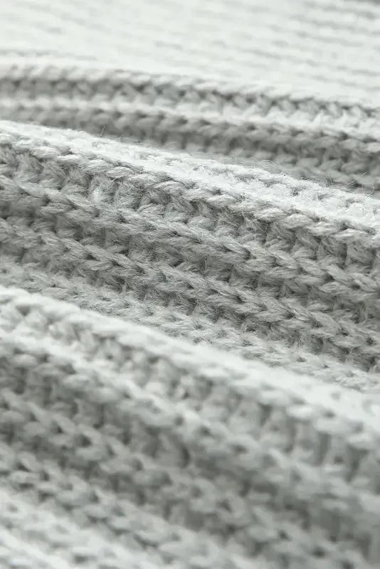 Gray Buttoned Drop Shoulder Oversized Sweater - Fashionfitz