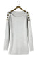 Gray buttoned drop shoulder oversized sweater - sweaters & cardigans