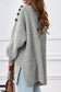 Gray buttoned drop shoulder oversized sweater - sweaters & cardigans