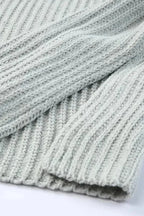 Gray Buttoned Drop Shoulder Oversized Sweater - Fashionfitz