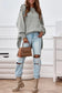 Gray buttoned drop shoulder oversized sweater - sweaters & cardigans