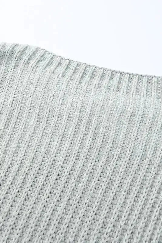 Gray Buttoned Drop Shoulder Oversized Sweater - Fashionfitz