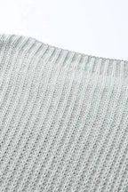 Gray Buttoned Drop Shoulder Oversized Sweater - Fashionfitz