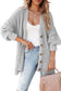 Gray buttoned knit cardigan - cardigans